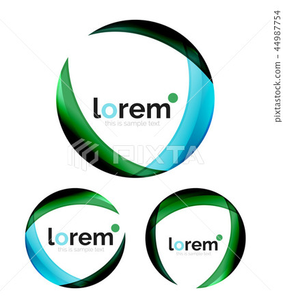 Set of geometric shape convergence logo design templates 44987754