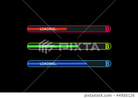 Business concept. Vector illustration. Bitcoin progress loading bar with lighting Business concept. Vector illustration. Bitcoin progress loading bar with lighting 44988126
