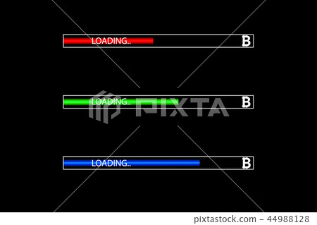 Business concept. Vector illustration. Bitcoin progress loading bar with lighting Business concept. Vector illustration. Bitcoin progress loading bar with lighting 44988128
