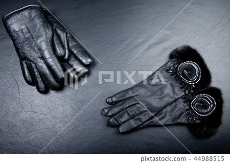 Black leather gloves studio  44988515