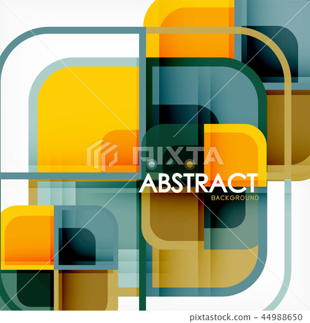 Colorful round squares modern geometric background 44988650