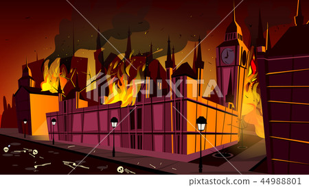 London plague epidemic in fire illustration London plague epidemic in fire illustration 44988801