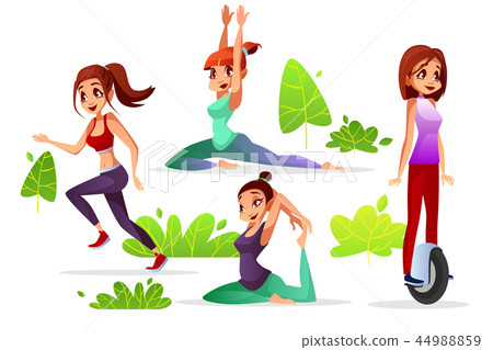 Girl woman leisure in park illustration Girl woman leisure in park illustration 44988859