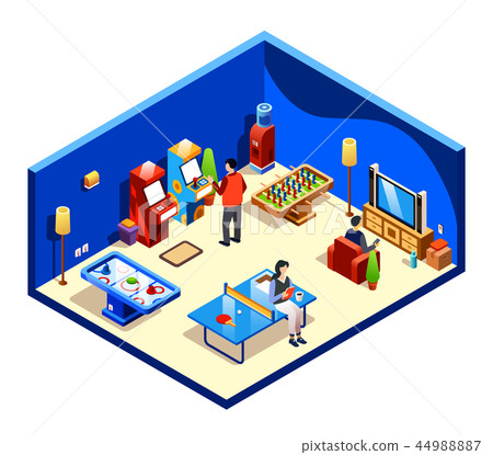 isometric people at recreation room isometric people at recreation room 44988887