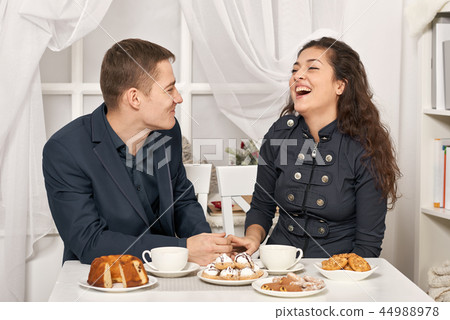romantic couple posing and talking romantic couple posing and talking 44988978