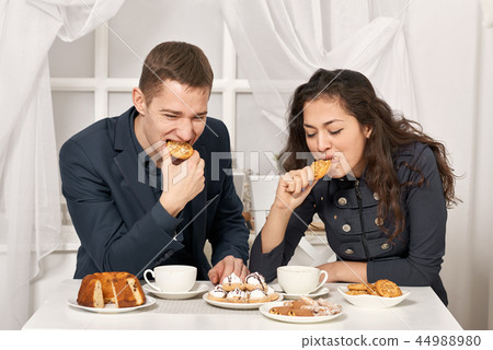 romantic couple posing and talking romantic couple posing and talking 44988980