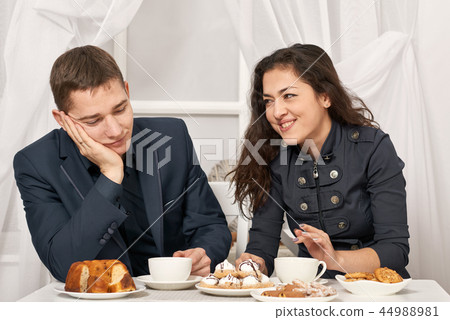 romantic couple posing and talking romantic couple posing and talking 44988981