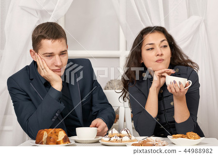 romantic couple posing and talking romantic couple posing and talking 44988982