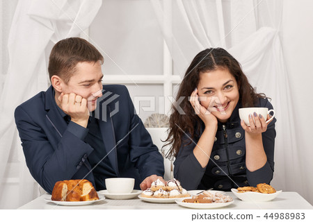 romantic couple posing and talking romantic couple posing and talking 44988983