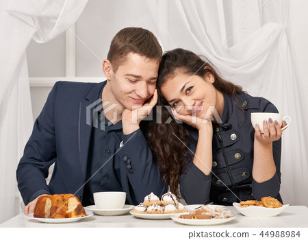 romantic couple posing and talking romantic couple posing and talking 44988984