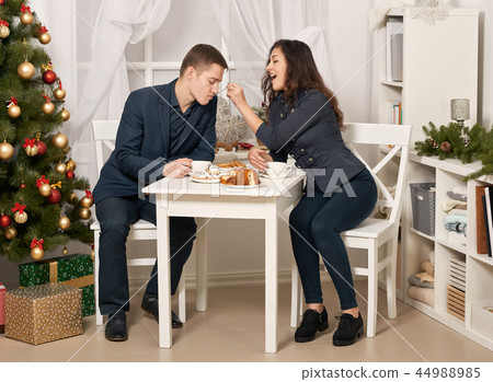 romantic couple posing and talking romantic couple posing and talking 44988985