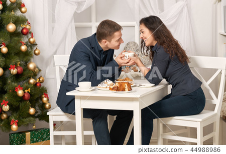 romantic couple posing and talking romantic couple posing and talking 44988986
