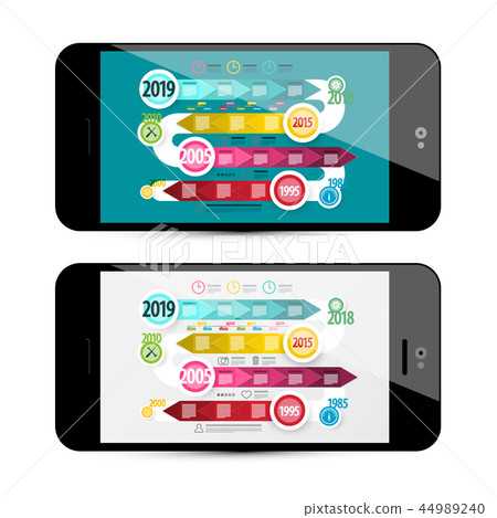 Vector Timeline Infographoc on Mobile Phone 44989240