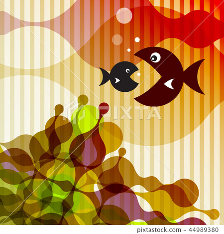 Fish on Retro Background - Vector Fish on Retro Background - Vector 44989380