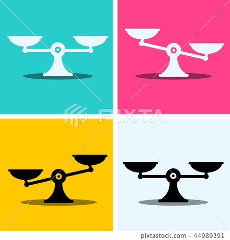Scales Icons Set on Colorful Background 44989391