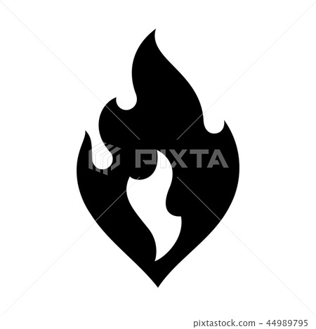 Fire flames, new black icon vector illustration Fire flames, new black icon vector illustration 44989795