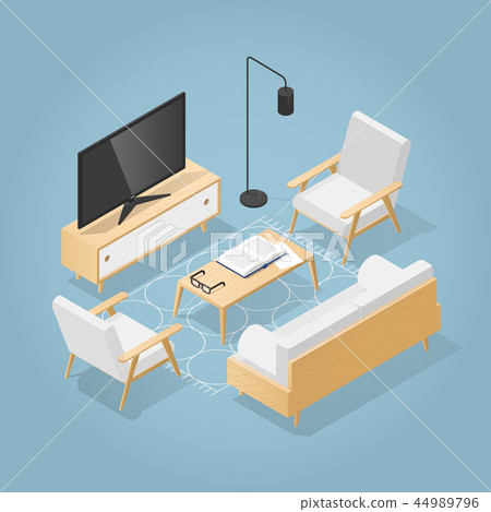 Isometric Living Room Illustration Isometric Living Room Illustration 44989796