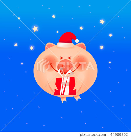 The year of the pig. Cute smiling little pig. The year of the pig. Cute smiling little pig. 44989802