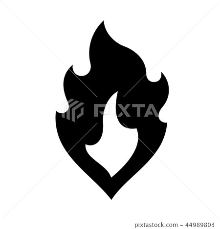 Fire flames, new black icon vector illustration 44989803