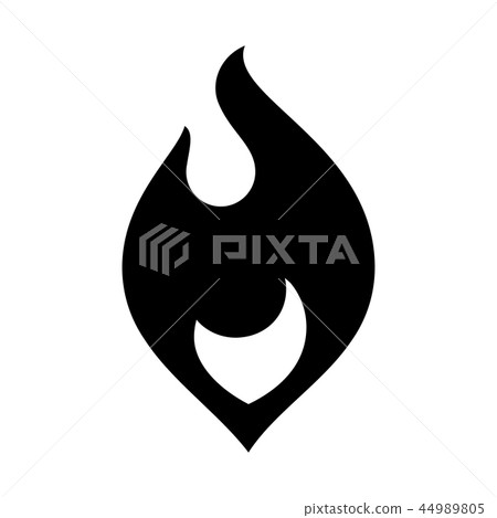 Fire flames, new black icon vector illustration 44989805