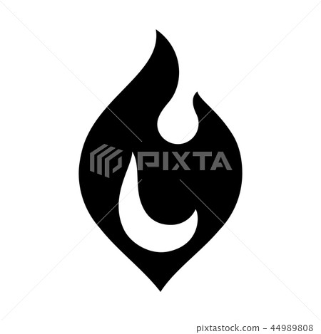 Fire flames, new black icon vector illustration Fire flames, new black icon vector illustration 44989808