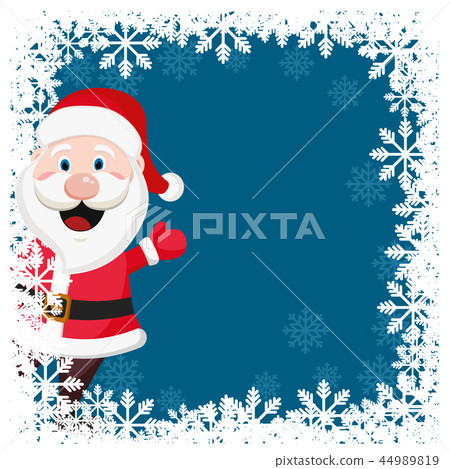 Santa Claus waves his hand in a Christmas frame of Santa Claus waves his hand in a Christmas frame of 44989819