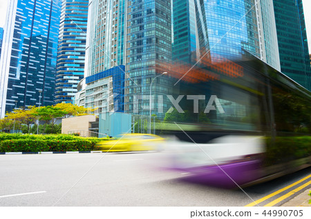 Bus motion blur Singapore Downtown Bus motion blur Singapore Downtown 44990705
