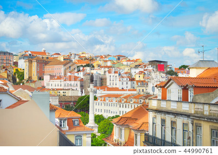 Lisbon rooftops and traditional architecture 44990761