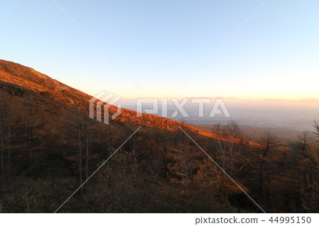 Asama mountain of autumn colored leaves season 44995150