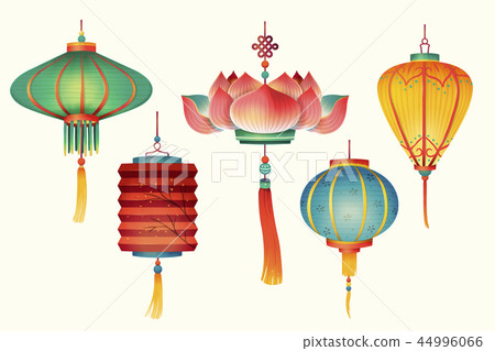 Hand drawn lanterns design Hand drawn lanterns design 44996066
