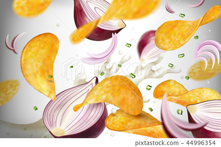 Potato chip background - Stock Illustration [44996354] - PIXTA