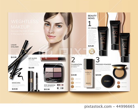 Cosmetic magazine template 44996665