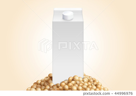 Milk carton mockup with soybeans 44996976