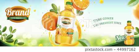 Orange Juice Banner Ads Stock Illustration 44997162 Pixta