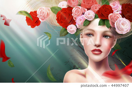 Graceful bridal model Graceful bridal model 44997407