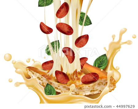 Savoury pepperoni pizza 44997629