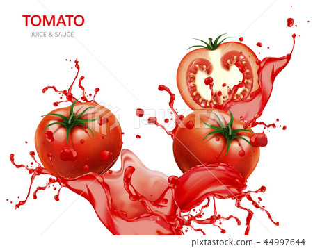 Fresh tomato with juice 44997644