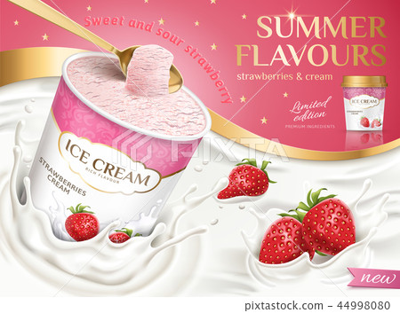 Strawberry ice cream cup Strawberry ice cream cup 44998080