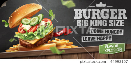 Deluxe king size burger ads 44998107