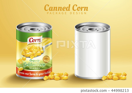 Canned corn package design 44998213