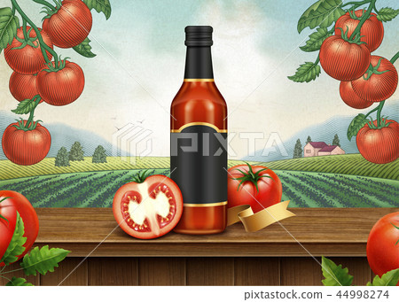 Ketchup retro ads with blank label Ketchup retro ads with blank label 44998274