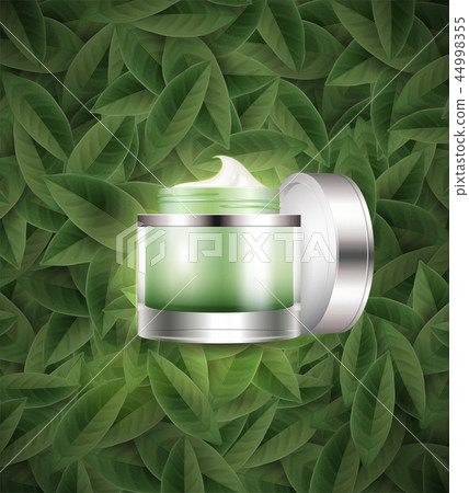 Green tea cream jar mockup 44998355