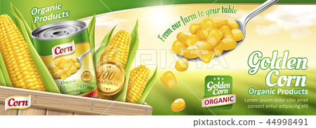 Organic canned corn banner ads 44998491