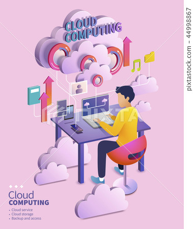 3d isometric cloud computing - Stock Illustration [44998867] - PIXTA