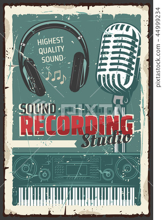 Music record studio, microphone sound 44999234