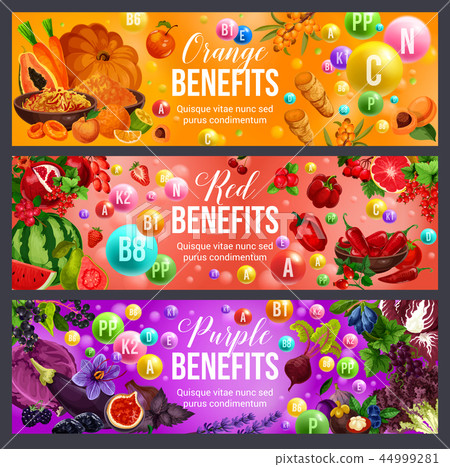 Vitamin food of color diet with nutrition benefits 44999281