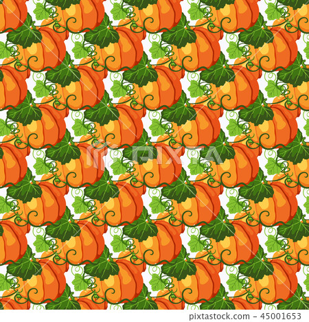 Seamless pattern with fall orange pumpkin - Stock Illustration ...
