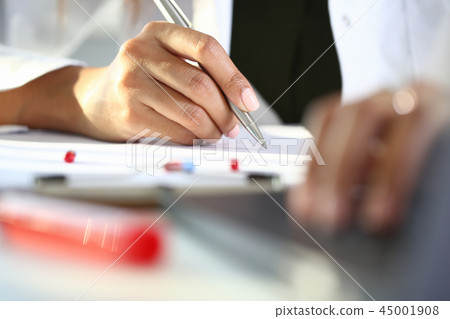 Female medicine doctor hand hold jar of pills Female medicine doctor hand hold jar of pills 45001908