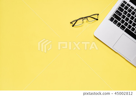 Top view, Modern workplace with laptop. Top view, Modern workplace with laptop. 45002812