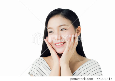 woman is smiling skin beauty and health. 45002817